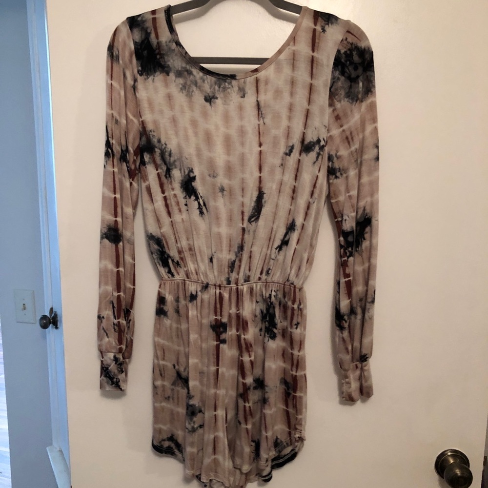Long sleeve romper with open back